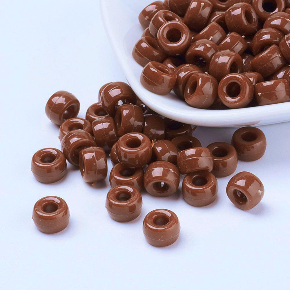 Brown Opaque (100) - Acrylic Pony Beads