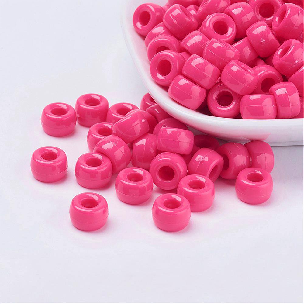 Dark Pink Opaque (100) - Acrylic Pony Beads