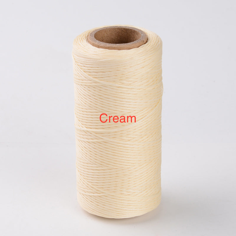 Cream (10m) - 1x0.3mm Flat Waxed Cord