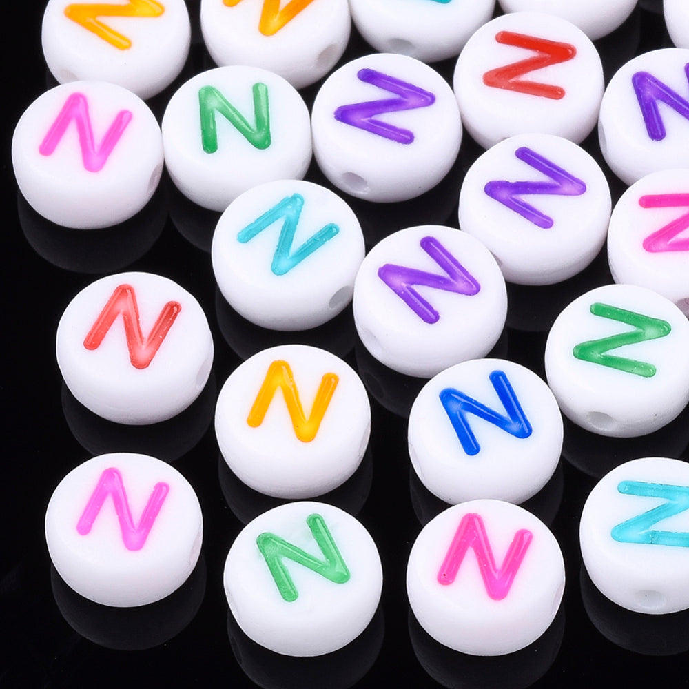 Alphabet Letter Beads (Rainbow) - N