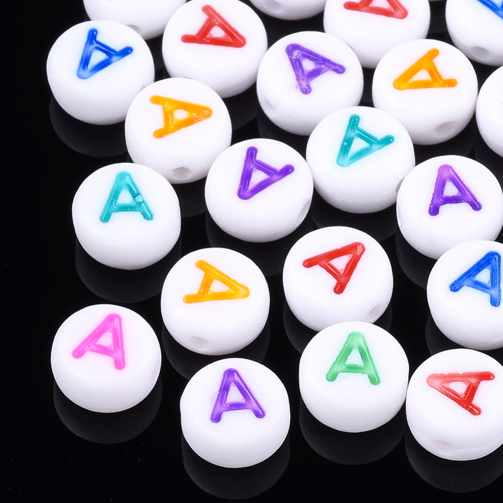 Alphabet Letter Beads (Rainbow) - A