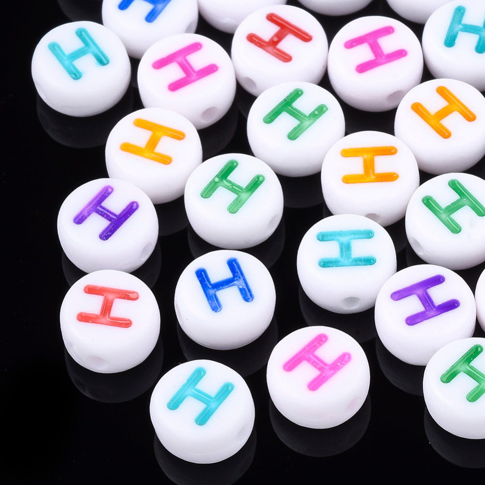 Alphabet Letter Beads (Rainbow) - H