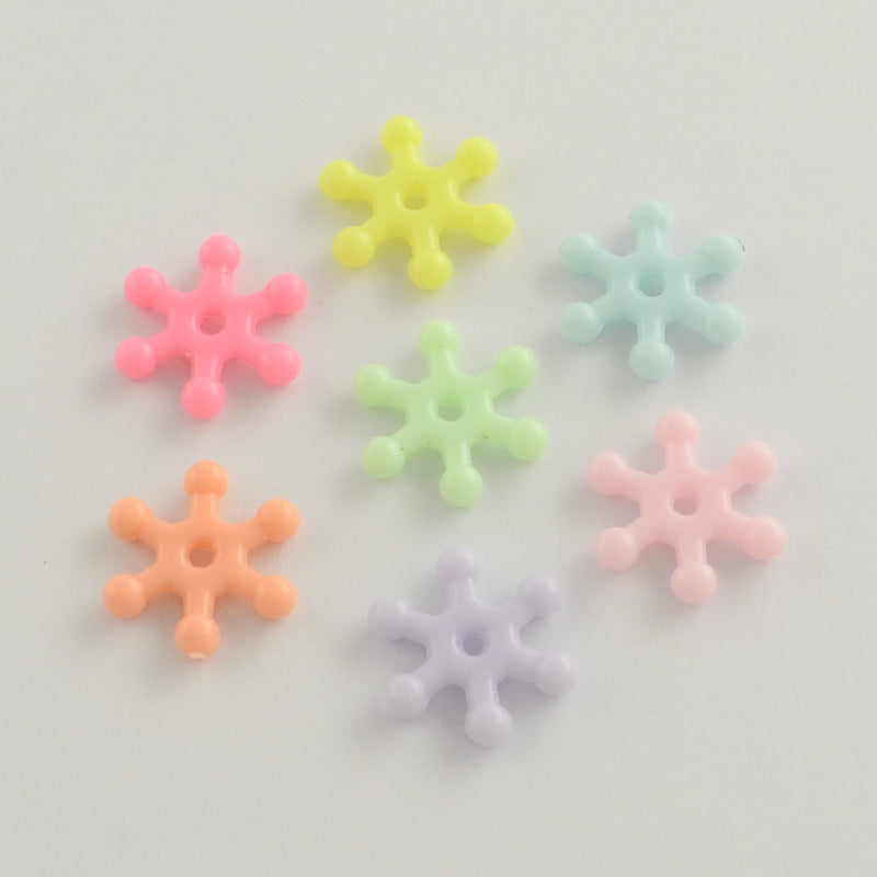 Pinwheel (100) - 15mm Acrylic Pastel Opaque Beads