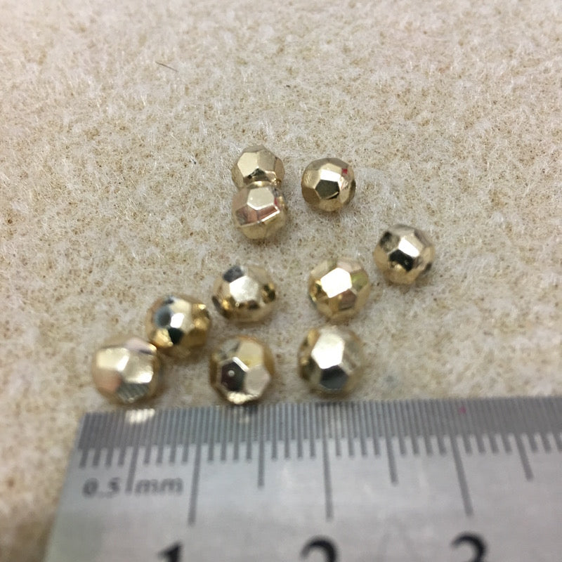 6mm Faceted Beads (100) - Gold