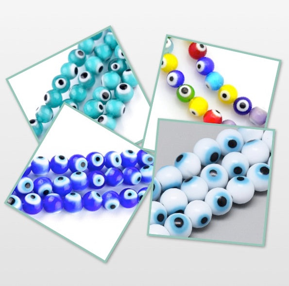 Evil Eye Glass 6mm Beads (25)