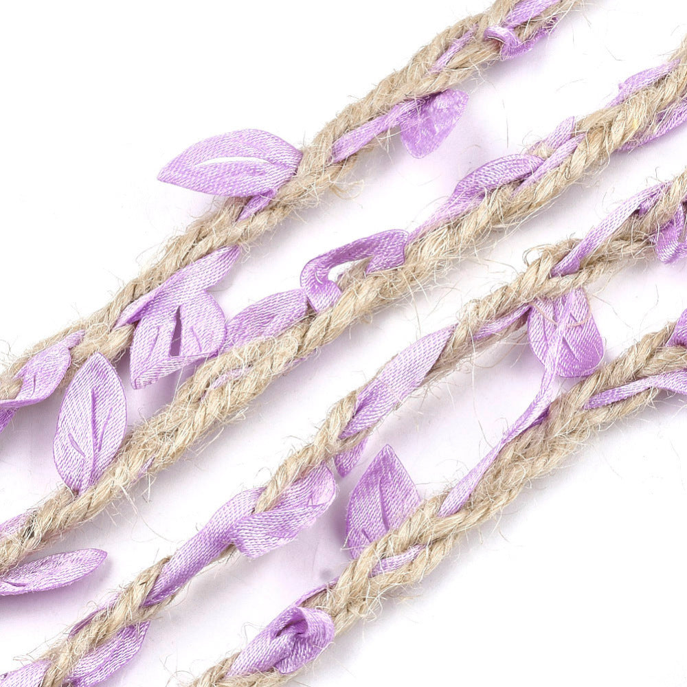 Leaf Trims w. Hemp Twine (1m) - Purple