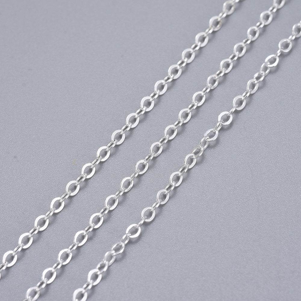 Fine Chain w. Soldered Links (1m) - Silver