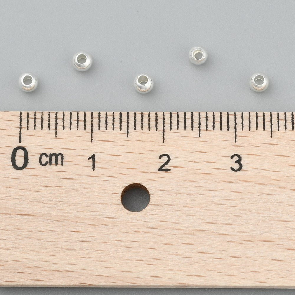 3mm Metal Beads (50) - Silver - Rack & Vacuum Plated