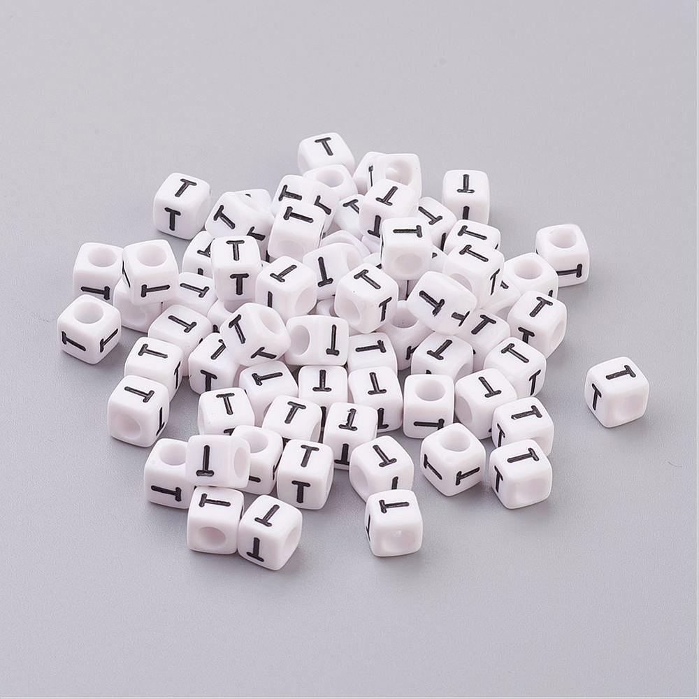 Alphabet Letter Beads (Cubes) - T