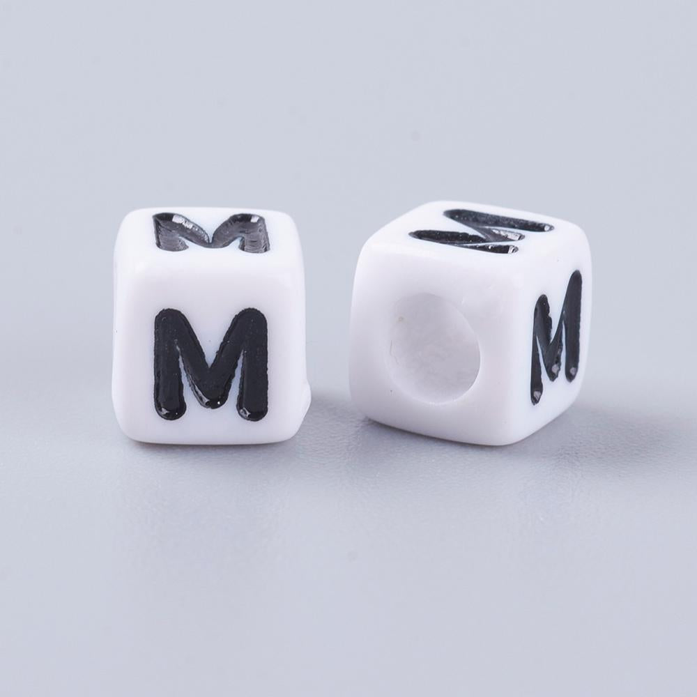 Alphabet Letter Beads (Cubes) - M
