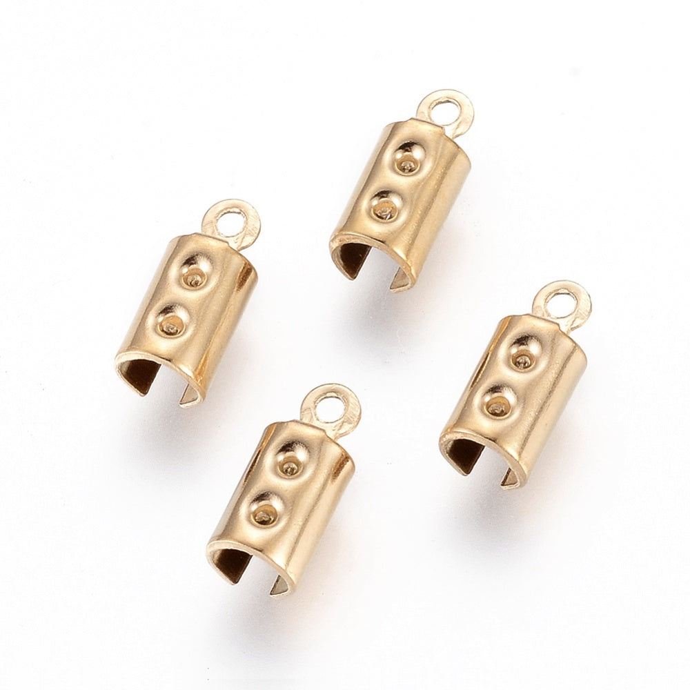 10mm Fold-Over End Crimp (20) - Gold