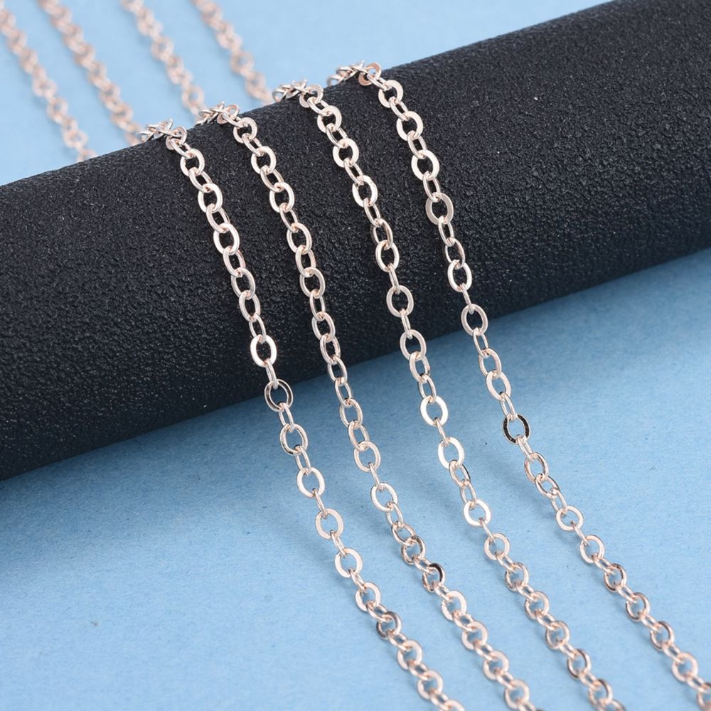 Fine Cross Chain w. Soldered Links (10m) - Rose Gold