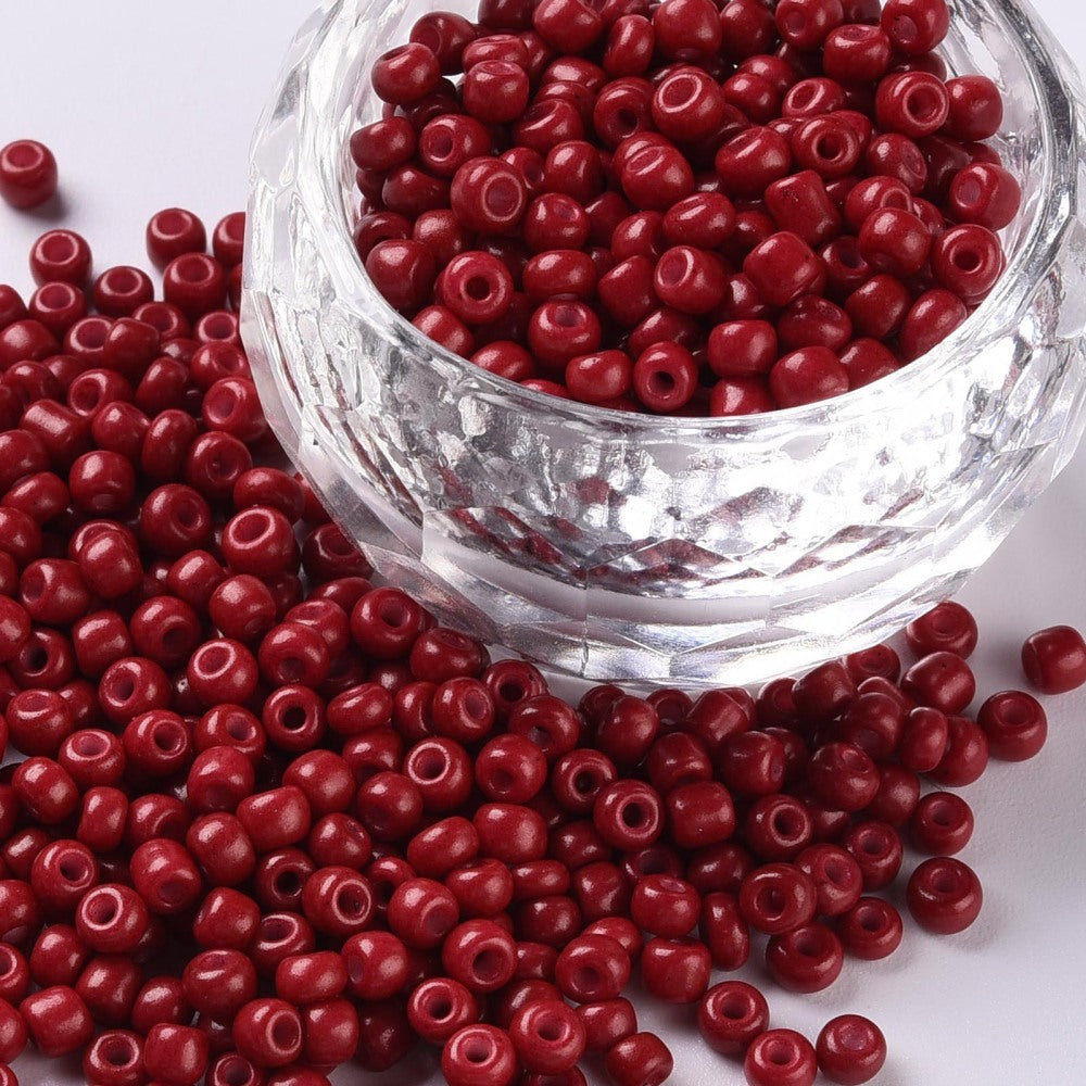 Dark Red - 6/0 Baked On Colour (50g) - Seed Beads