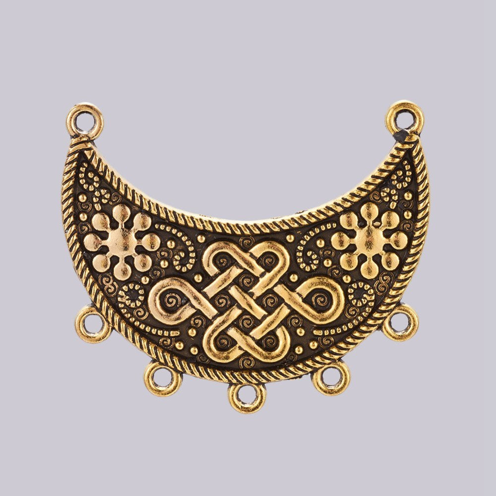 Pendant Moon Chandelier w. Chinese Knot (1) - Antique Gold