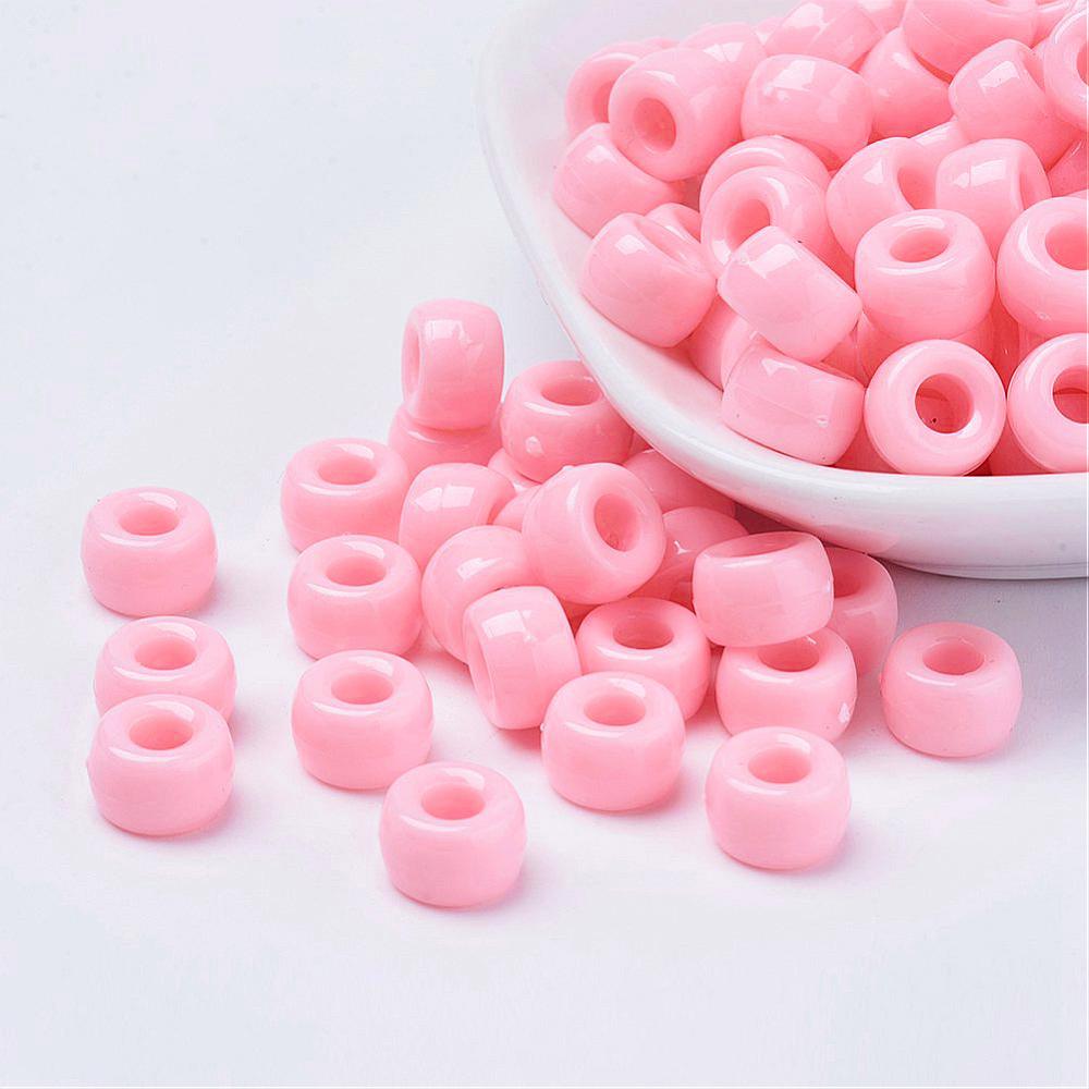Light Pink Opaque (100) - Acrylic Pony Beads