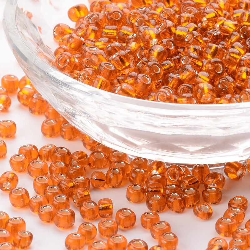 Orange - 6/0 Silverlined (50g) - Seed Beads