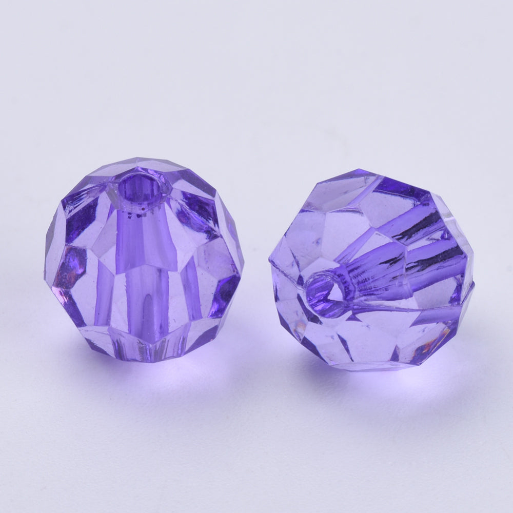 6mm Faceted Beads (100) - Purple