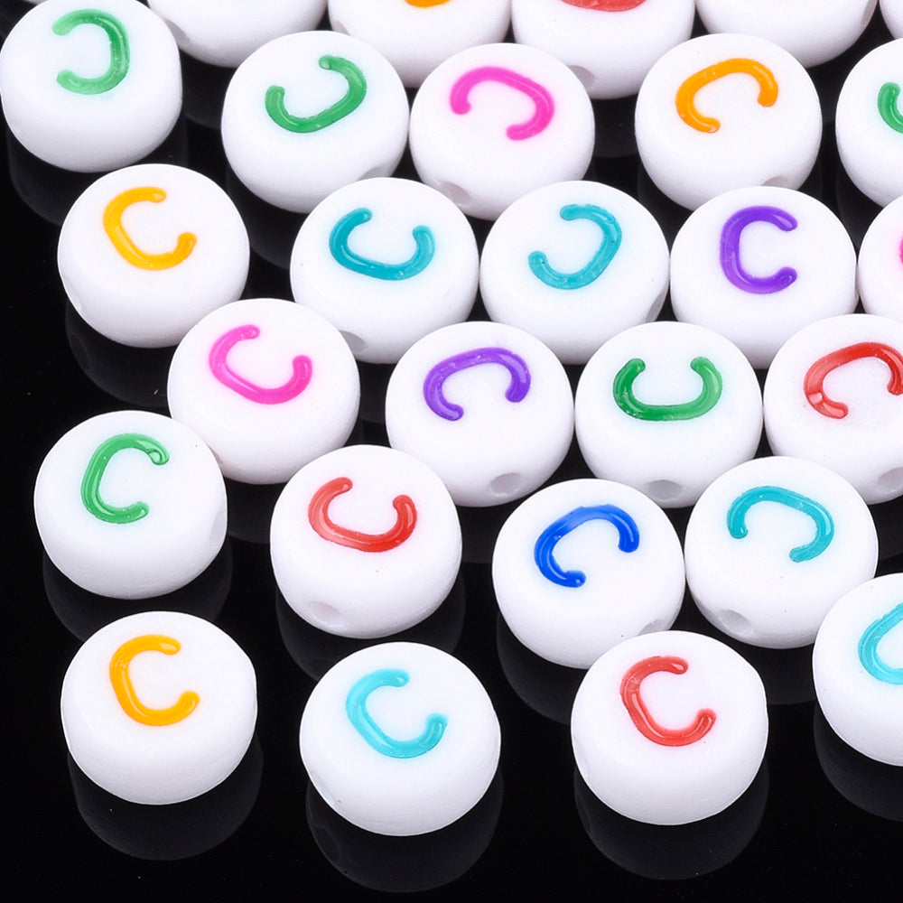 Alphabet Letter Beads (Rainbow) - C