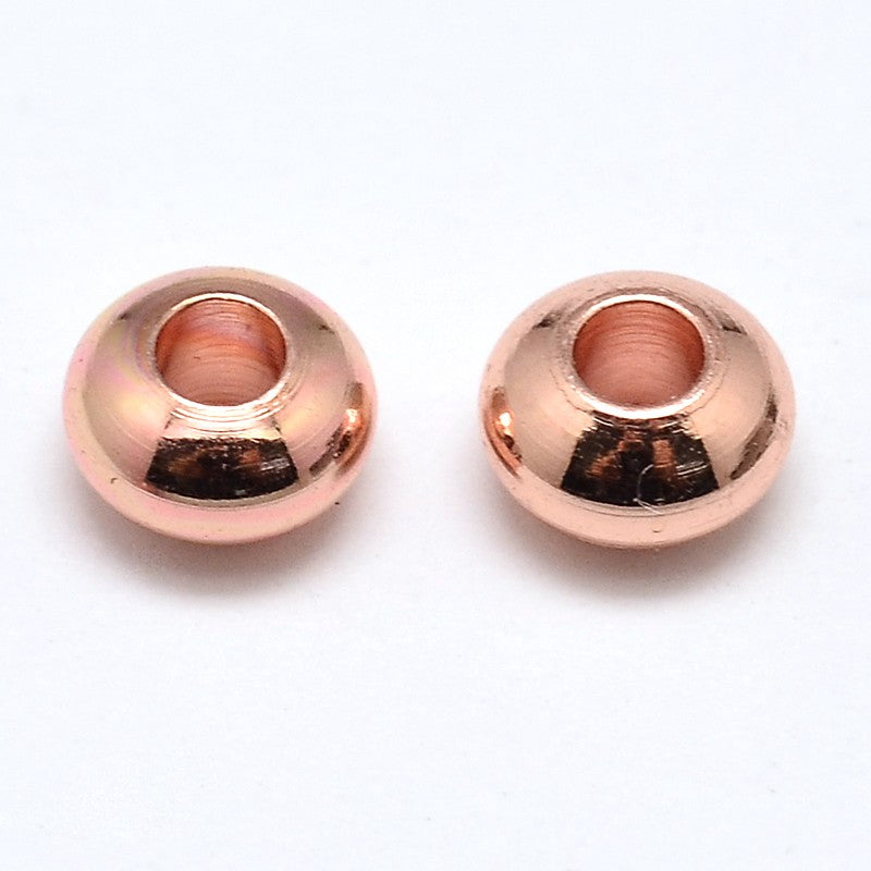 4x2.5mm Rondelle Beads (50) - Rose Gold