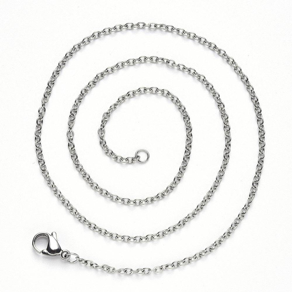 50cm Stainless Steel Cable Chain - Platinum