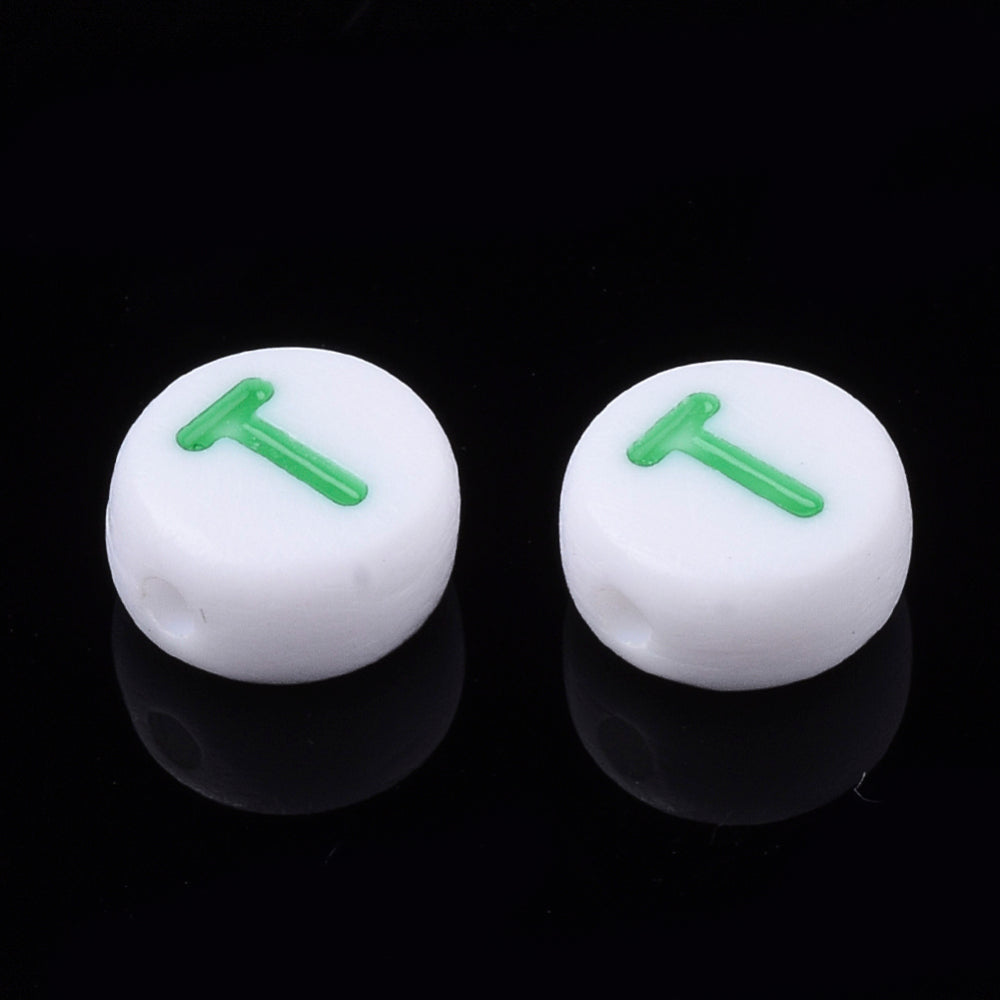 Alphabet Letter Beads (Rainbow) - T