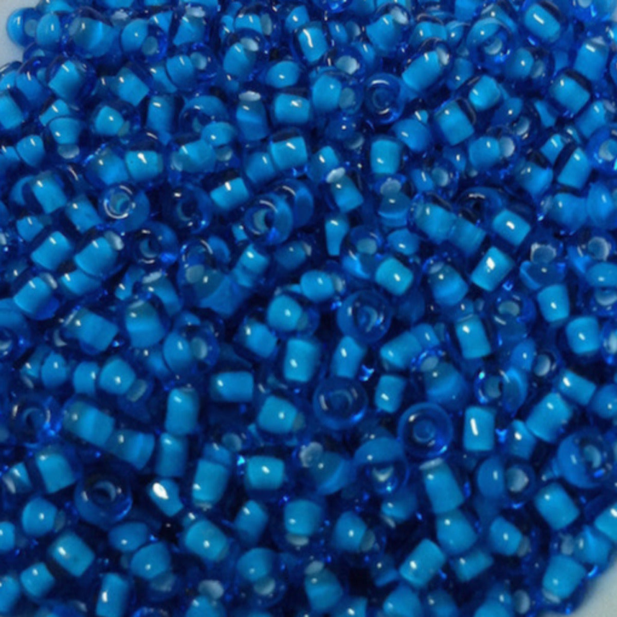 8/0 (#15/218) White Lined Aqua - 10g Tube **