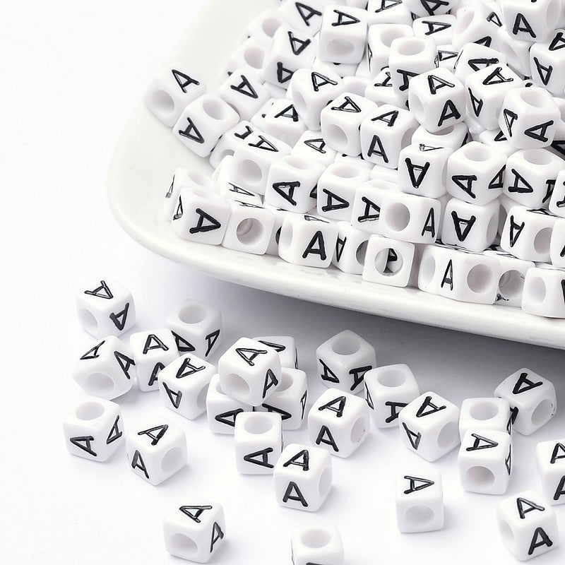 Alphabet Letter Beads (Cubes) - A