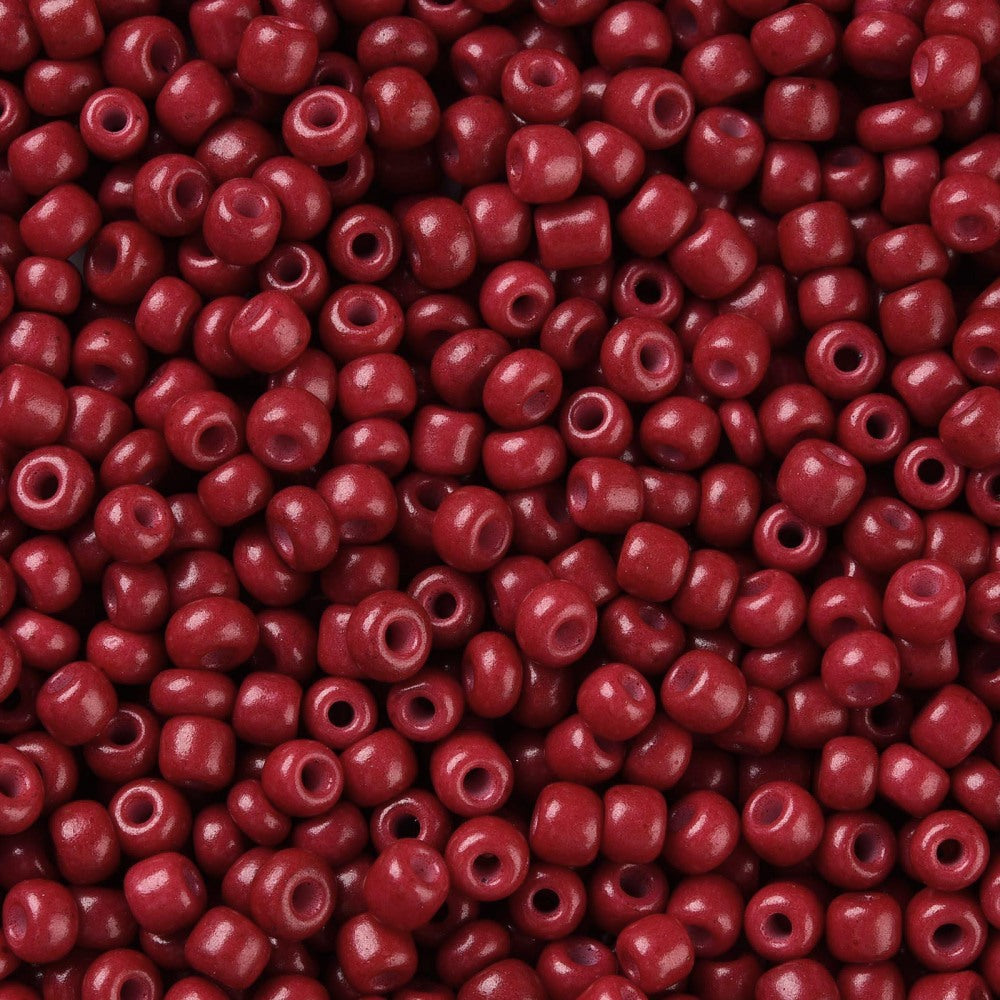 Dark Red - 6/0 Baked On Colour (50g) - Seed Beads