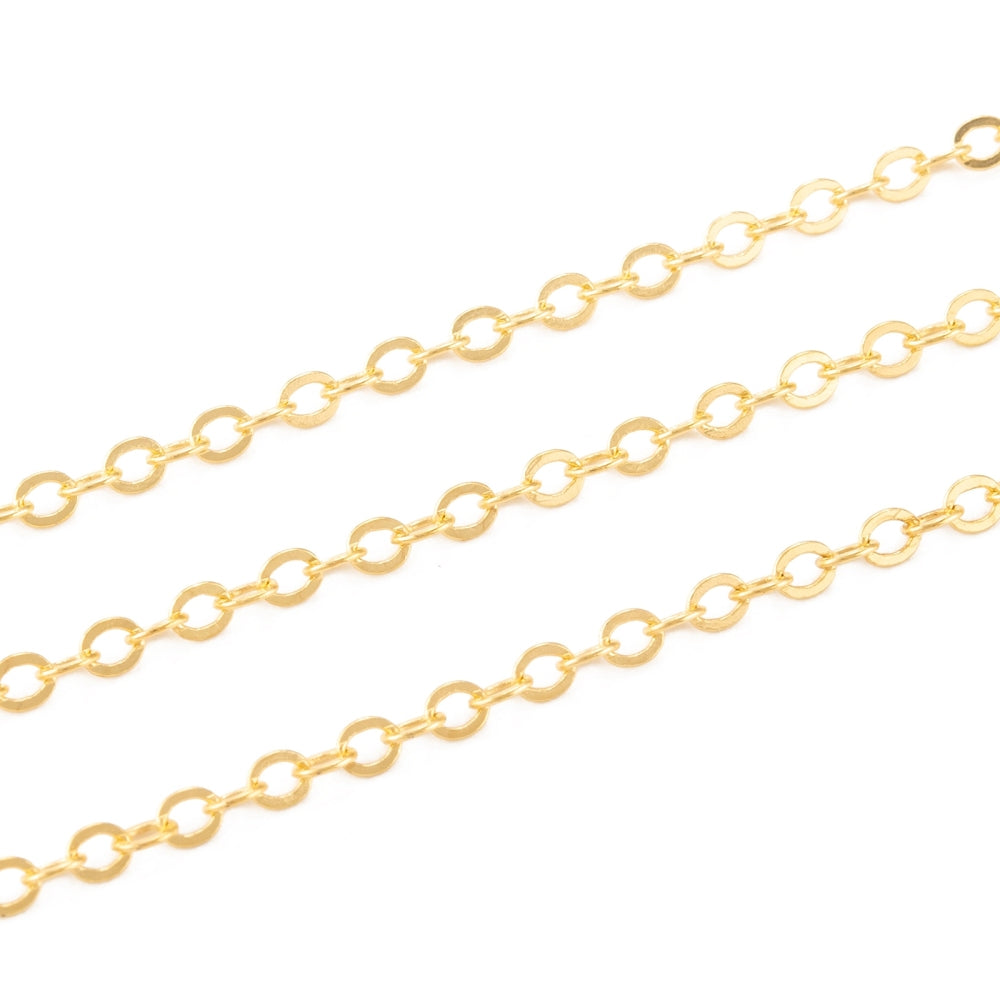 Fine Chain w. Soldered Links (1m) - Gold