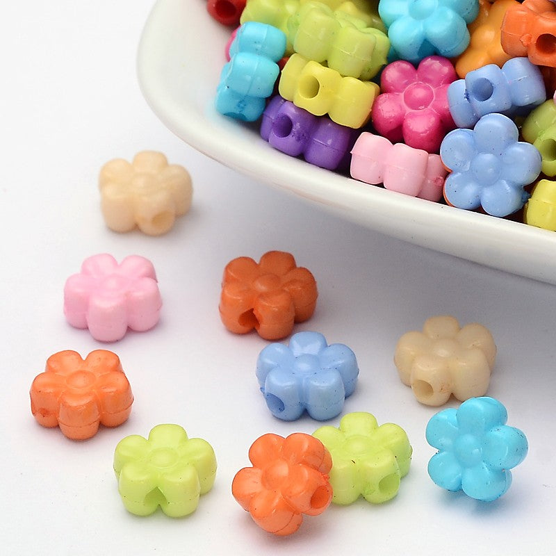 Flower Beads - Solid Colours (100)