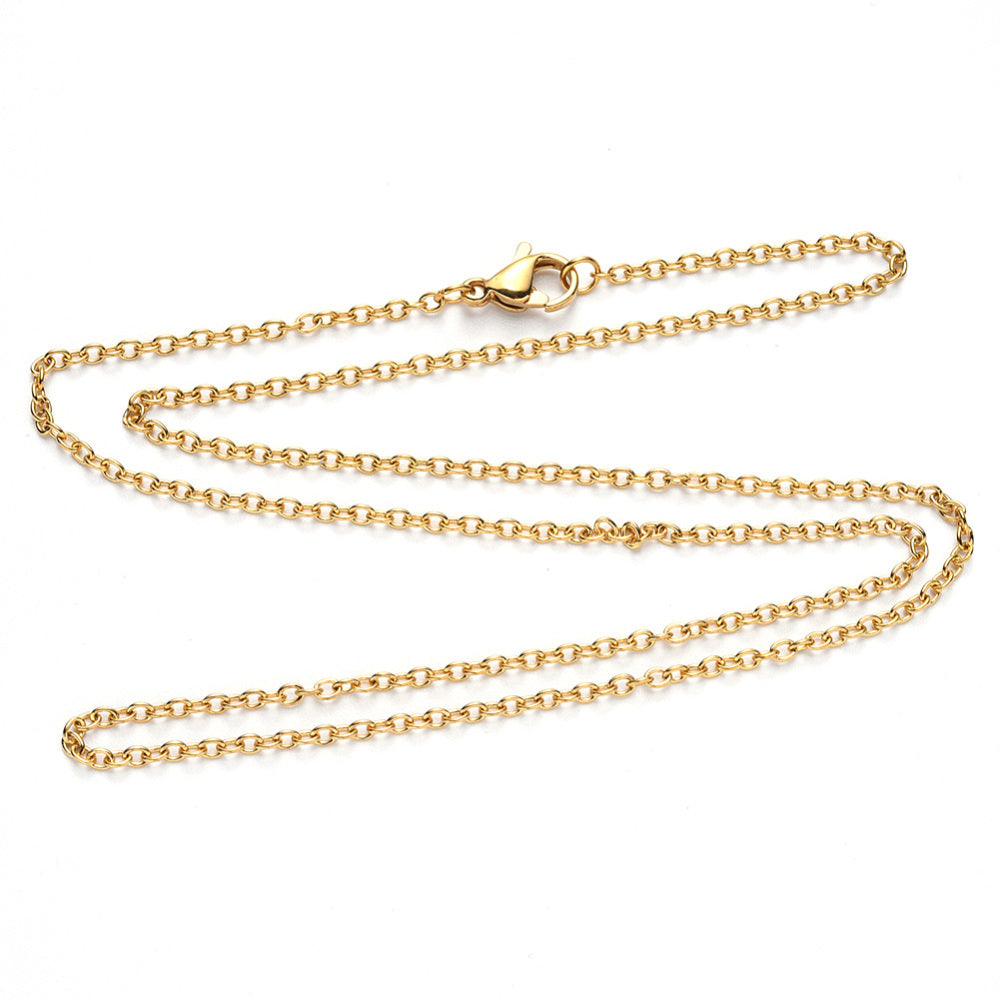 50cm Stainless Steel Cable Chain - Gold