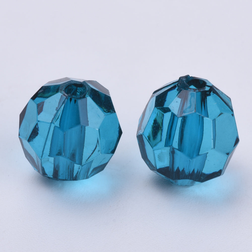 6mm Faceted Beads (100) - Teal