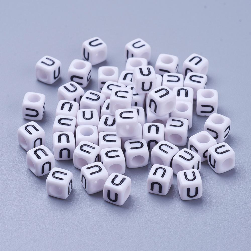 Alphabet Letter Beads (Cubes) - U