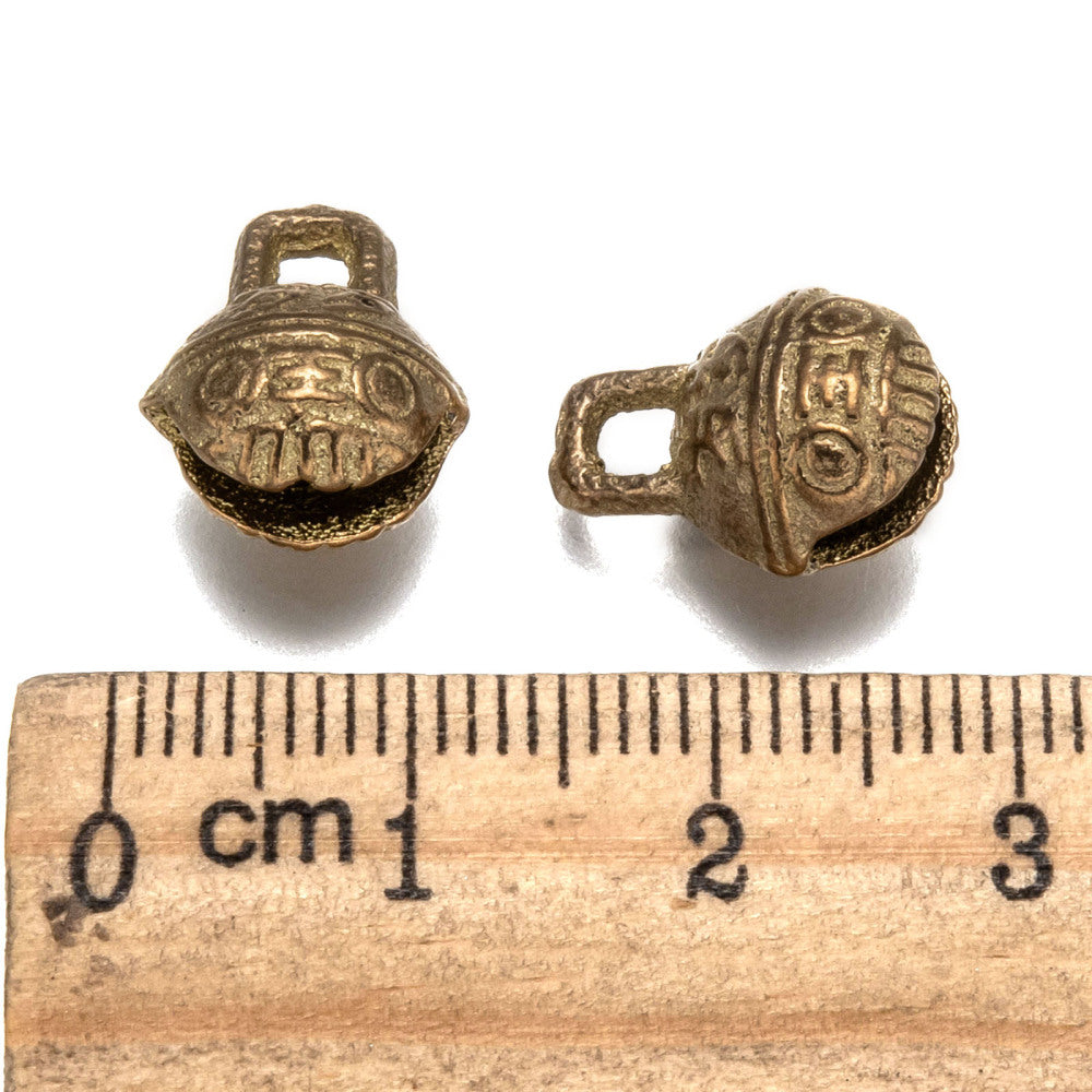 11mm Bells w. Tiger Face (10) - Brass