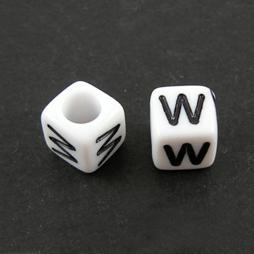 Alphabet Letter Beads (Cubes) - W