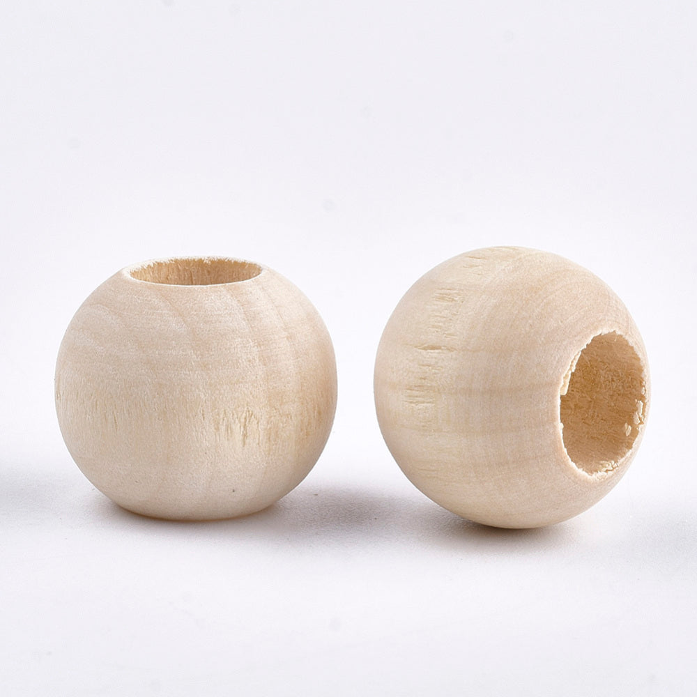 Raw Wood 20x15mm Beads - 10mm Hole