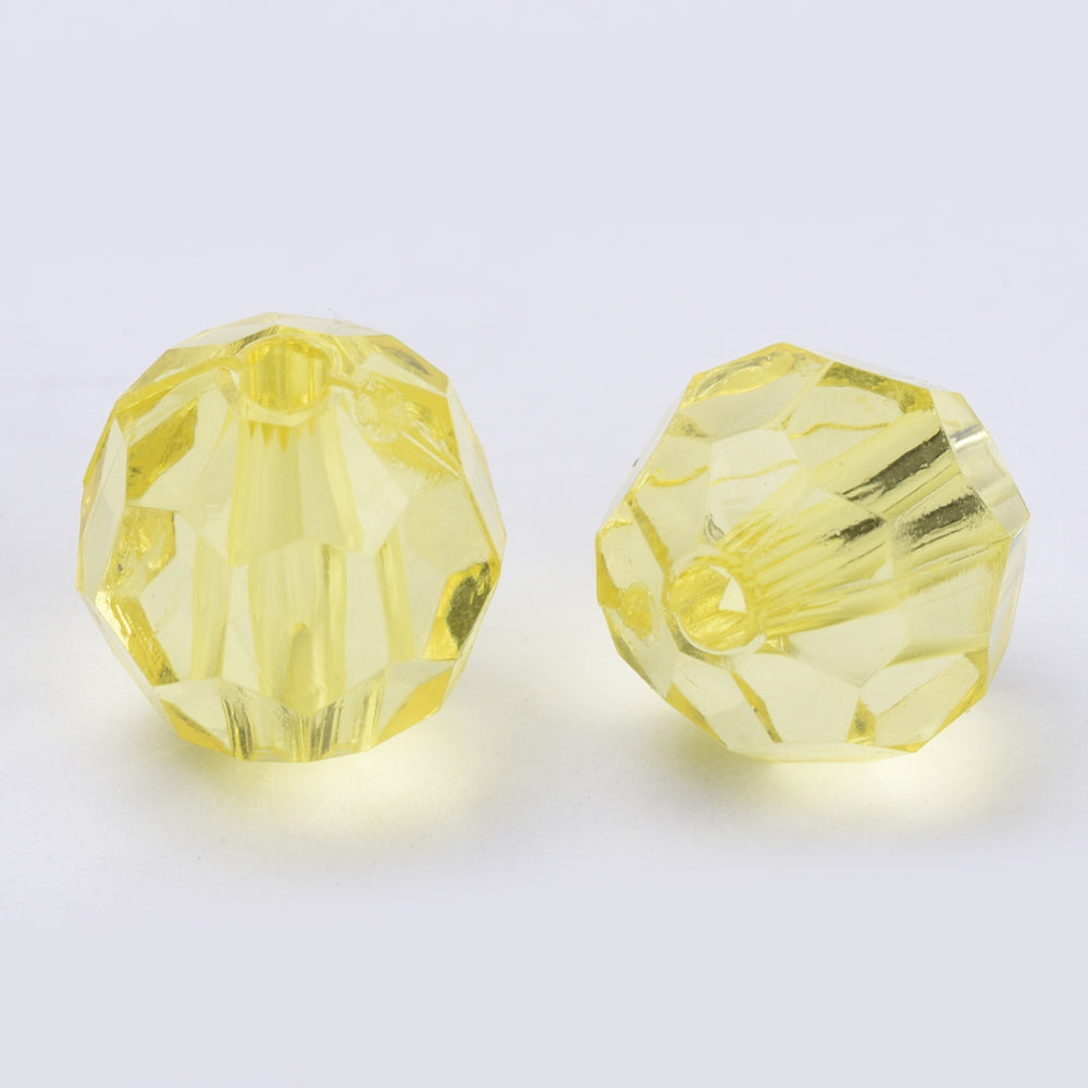 6mm Faceted Beads (100) - Yellow