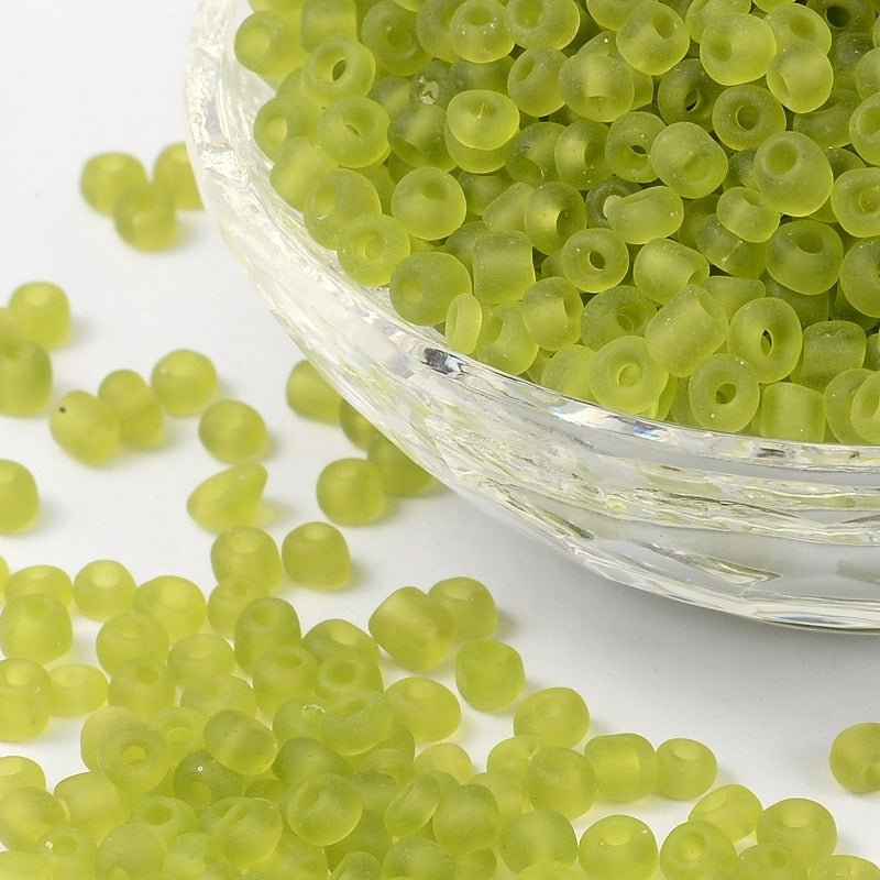 Olive Green - 6/0 Frosted Transparent (50g) - Seed Beads
