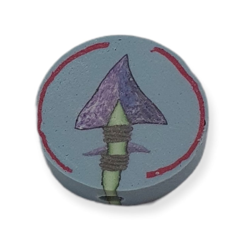 12mm Coin Fimo Beads (10) - Arrow