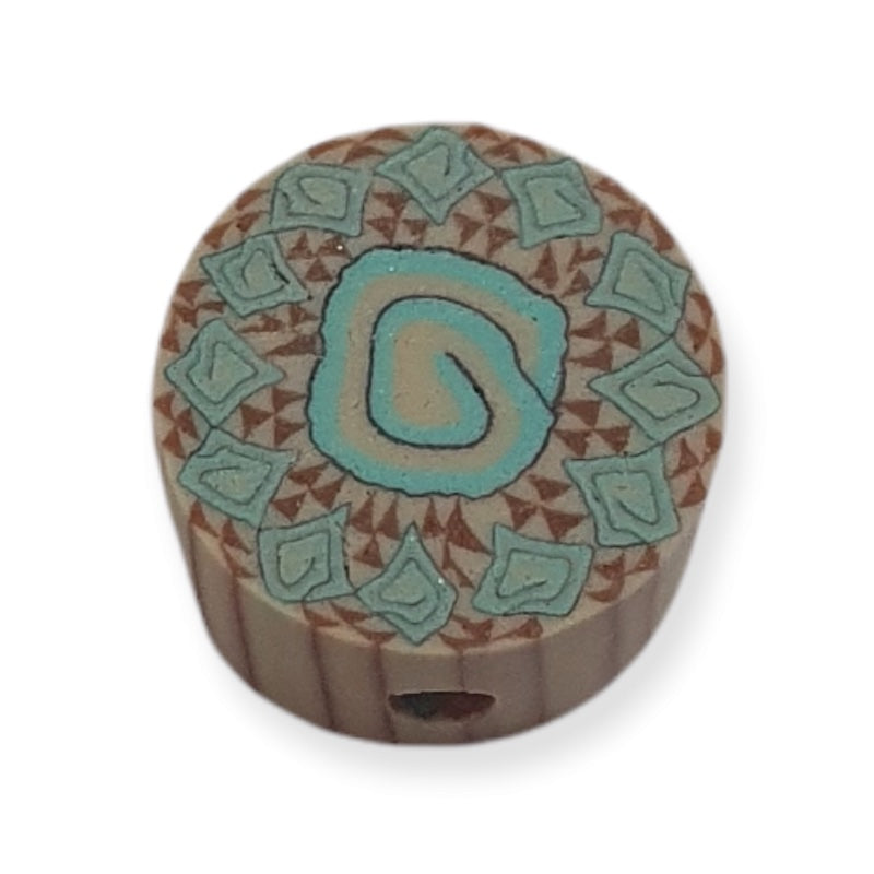 12mm Coin Fimo Beads (10) - Aztec