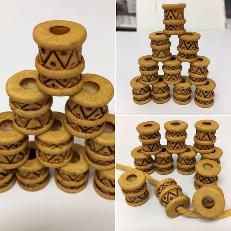 18mm Tube (10) - Tan - Vintage Lucite Beads