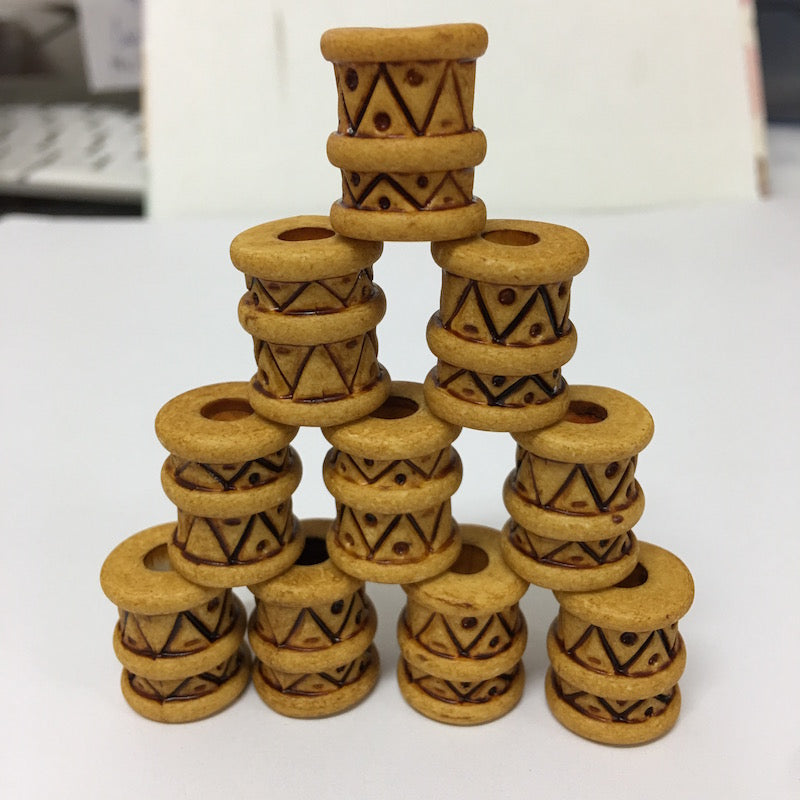 18mm Tube (10) - Tan - Vintage Lucite Beads