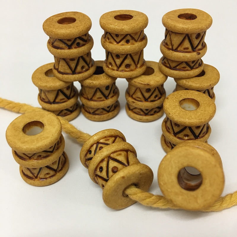 18mm Tube (10) - Tan - Vintage Lucite Beads