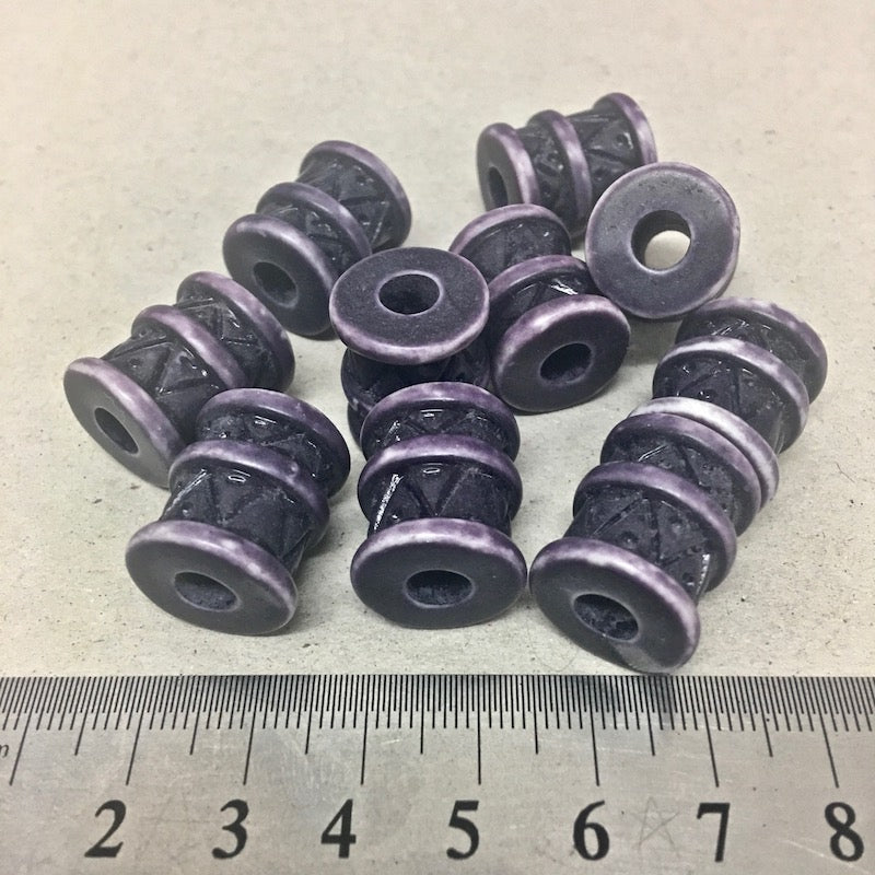 18mm Tube (10) - Purple - Vintage Lucite Beads