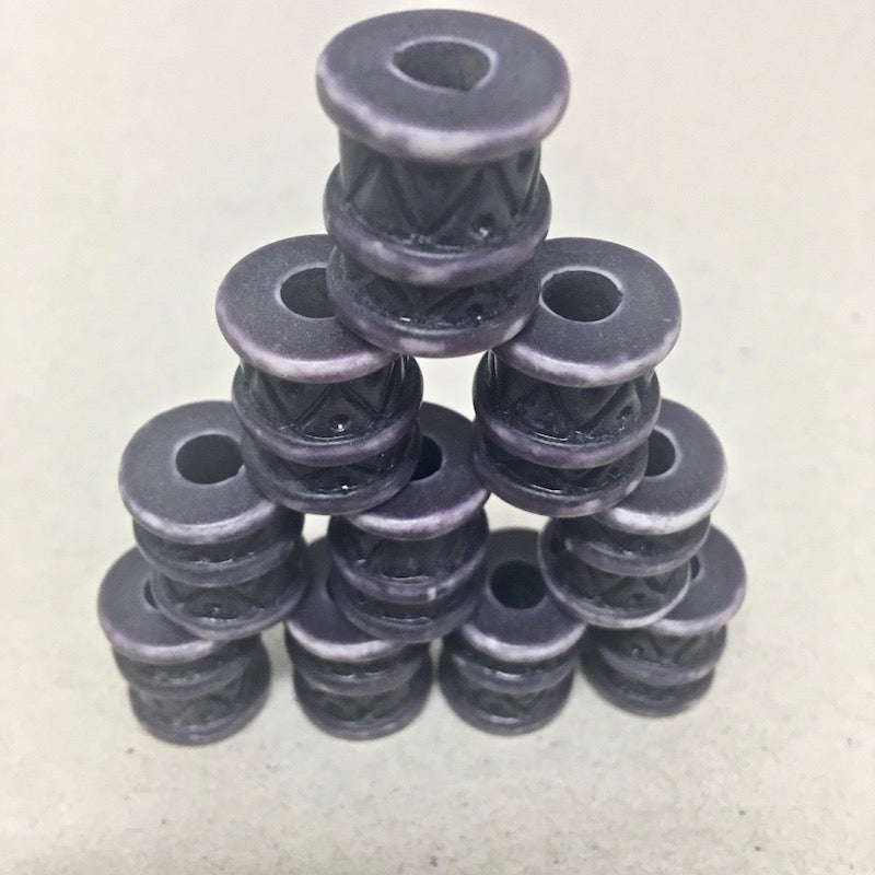 18mm Tube (10) - Purple - Vintage Lucite Beads