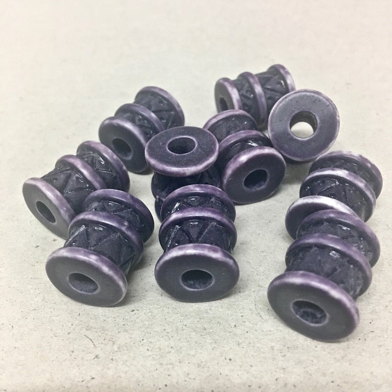 18mm Tube (10) - Purple - Vintage Lucite Beads