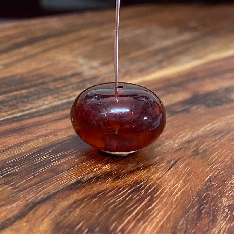 10x20mm Rondelle Beads (10) - Cherry - Amber Look Vintage Beads