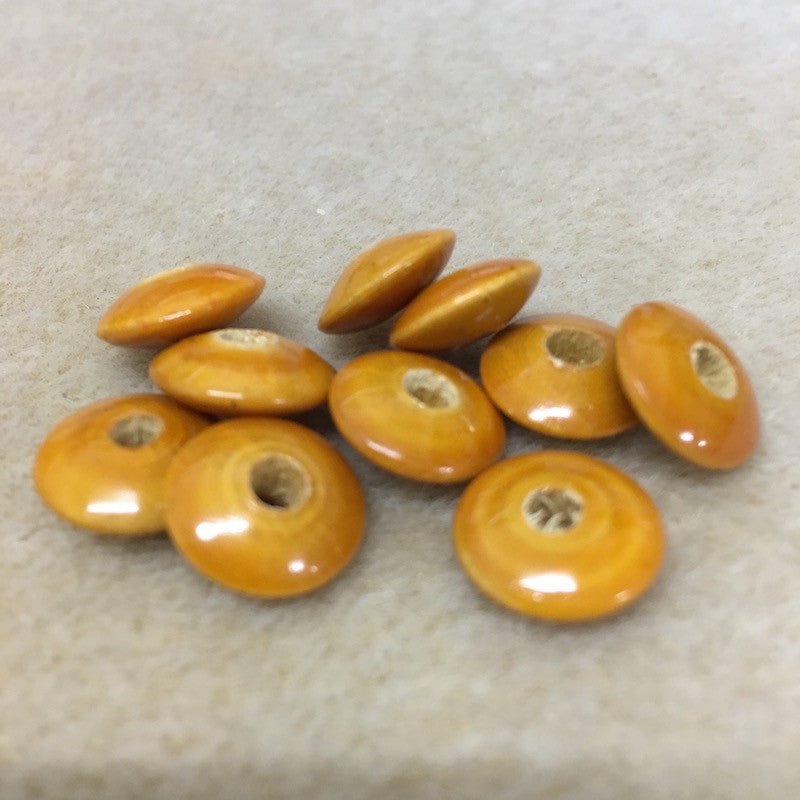 5x12mm Rondelle (25) - Vintage Lacquered Wood Beads