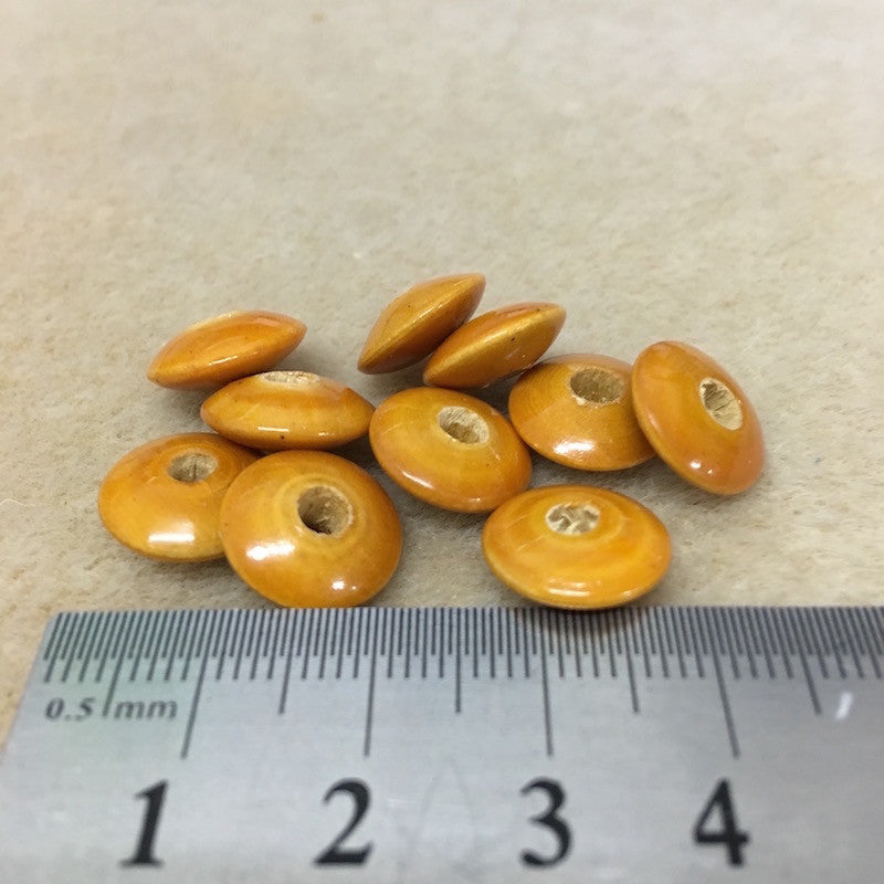 5x12mm Rondelle (25) - Vintage Lacquered Wood Beads