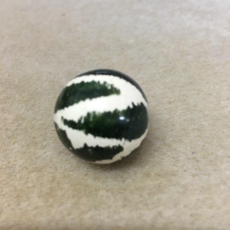 Lacquered Wood 22mm Round Bead - Zebra Print - Bead Shack
